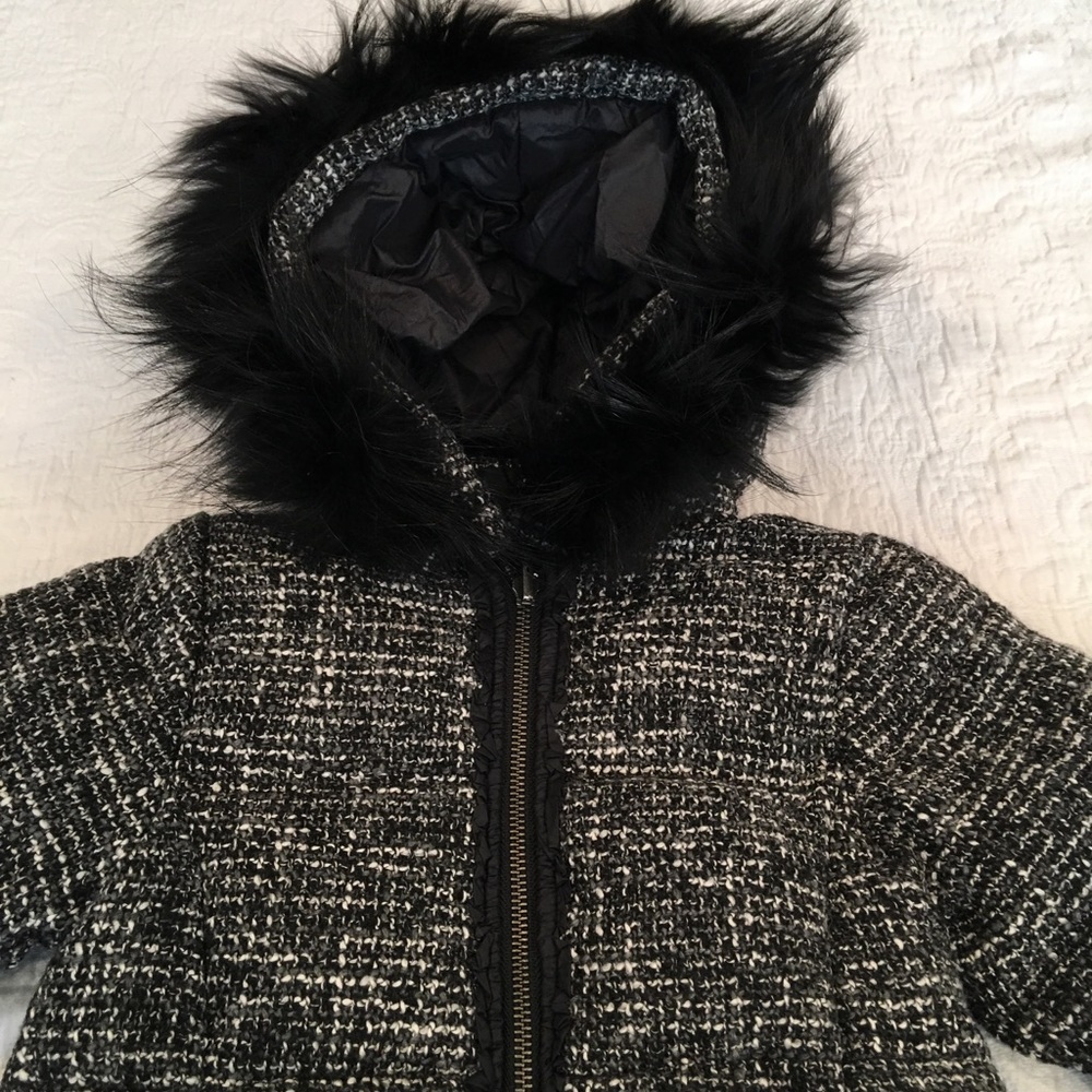 NWT*LILI GAUFRETTE***Reversible Tweed Black Coat - Picture 4 of 8